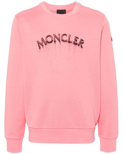 Moncler Logo-print Cotton Sweatshirt - Men's - Cotton - Pink