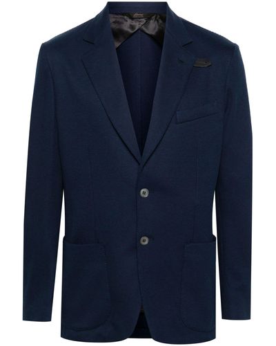 Brioni Silk-blend Blazer - Men's - Silk/cupro/cotton/lambskin - Blue