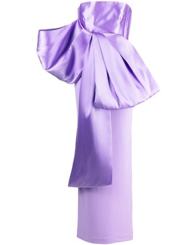 Solace London Maeve Bow-embellished Gown - Purple