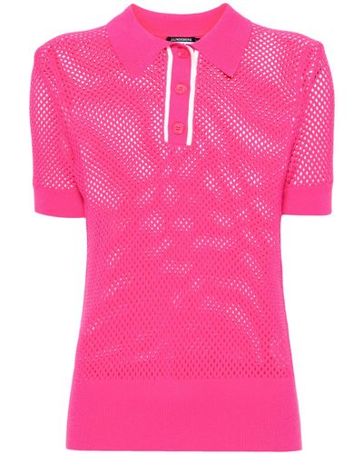 J.Lindeberg Sindra Open-knit Polo Shirt - Women's - Viscose/polyester - Pink