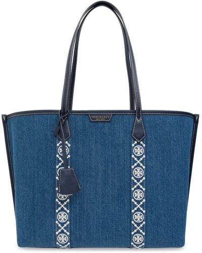 Tory Burch Denim Tote Bag - Women's - Cotton - Blue