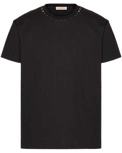 Valentino Garavani Rockstud Embellished Cotton T-shirt - Black