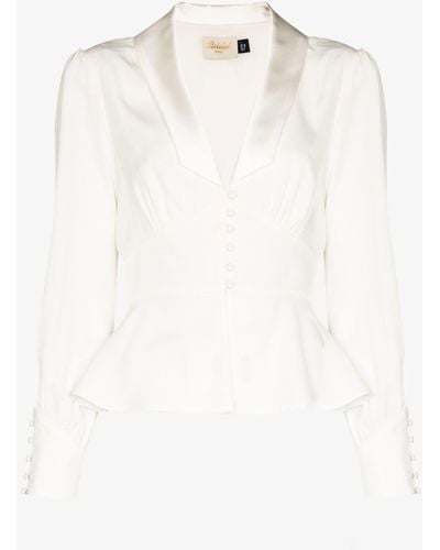 RIXO London Adeline Silk Crêpe Jacket - White