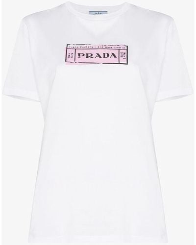 Prada Logo Ticket T-shirt - White