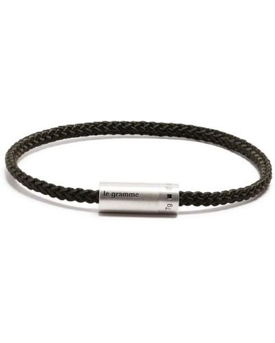 Le Gramme 7g Nato Cable Bracelet - Unisex - Sterling Silver/fabric - Green