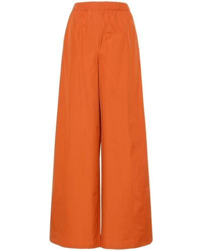 Max Mara Wide-leg Cotton Trousers - Women's - Cotton - Orange