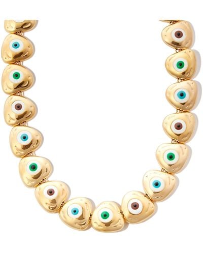 Lauren Rubinski 14k Yellow Evil Eye Necklace - Metallic