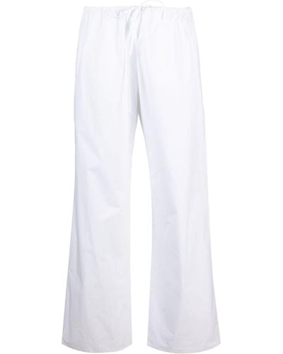 Matteau Straight-leg Organic-cotton Trousers - White