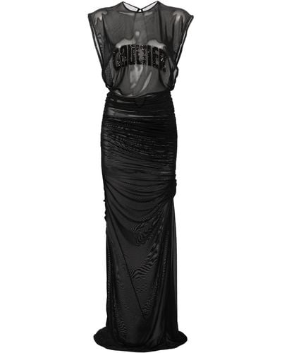 Jean Paul Gaultier Logo-embellished Mesh Gown - Women's - Polyamide/elastane - Black