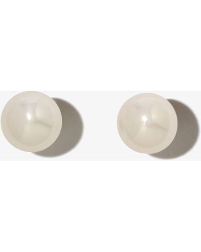 Hatton Labs Sterling Pearl Stud Earrings - White
