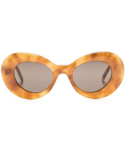 Loewe Curvy Oval-frame Sunglasses - Natural