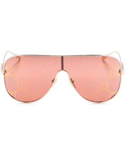 Gucci Tinted Pilot-frame Sunglasses - Pink