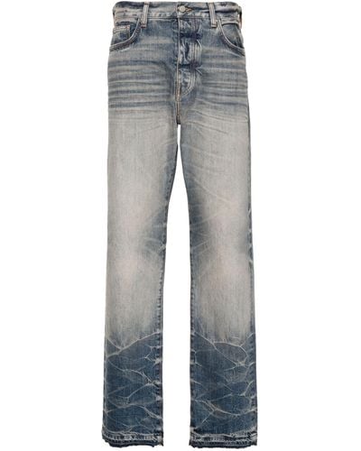 Amiri Straight Leg Faded Jeans - Men's - Cotton - Blue