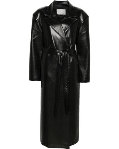 Frankie Shop Tina Faux-leather Trench Coat - Women's - Polyester/polyurethane - Black