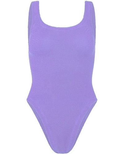 Hunza G + Net Sustain Seersucker Swimsuit - Purple