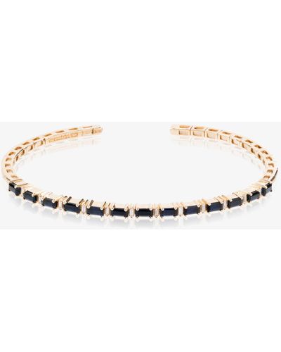 Suzanne Kalan 18k Yellow Gold Fireworks Sapphire Horizontal Diamond Bracelet - Women's - Diamond/18kt Sapphire - Multicolour