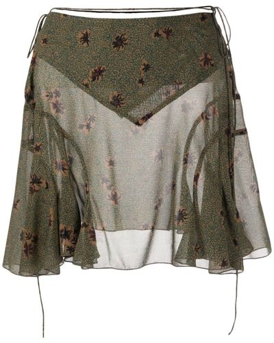 KNWLS October Silk Mini Skirt - Green