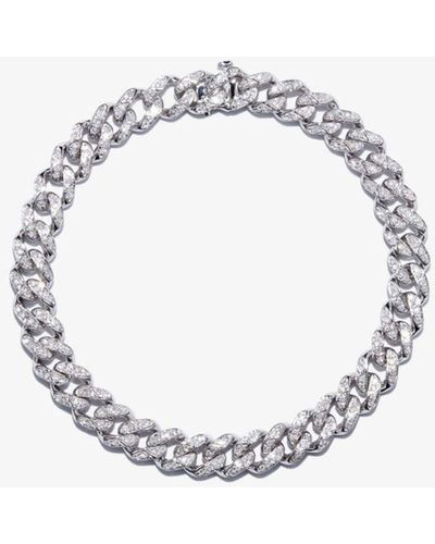 SHAY 18k White Gold Medium Flat Link Diamond Bracelet - Men's - Diamond/14kt White Gold - Metallic