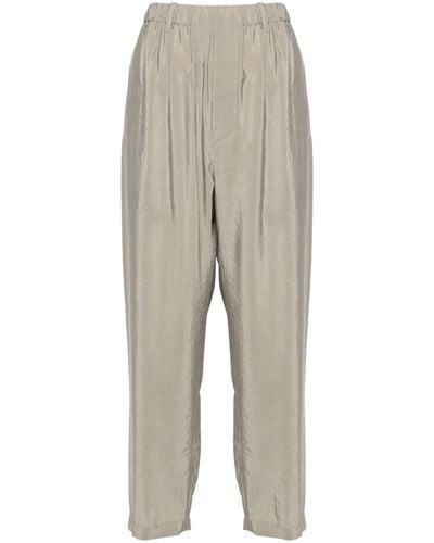Lemaire Silk-blend Tapered Trousers - Natural