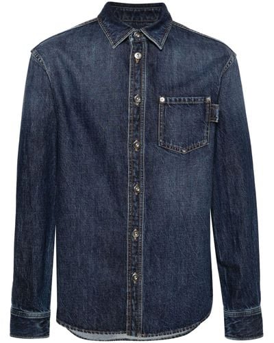 Bottega Veneta Long-sleeve Denim Shirt - Men's - Cotton - Blue