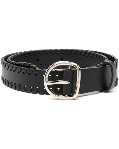 Chloé Whipstitch Leather Belt - Black