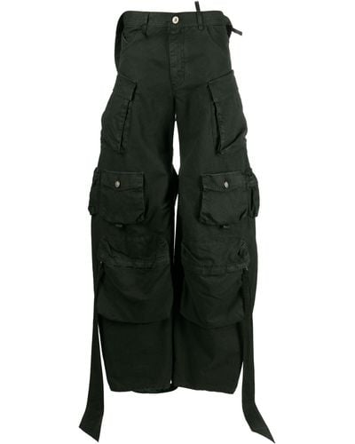 The Attico Fern Low-rise Cargo Trousers - Black