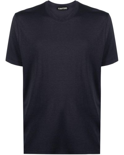 Tom Ford Mélange-Effect Lyocell-Blend T-Shirt - Blue
