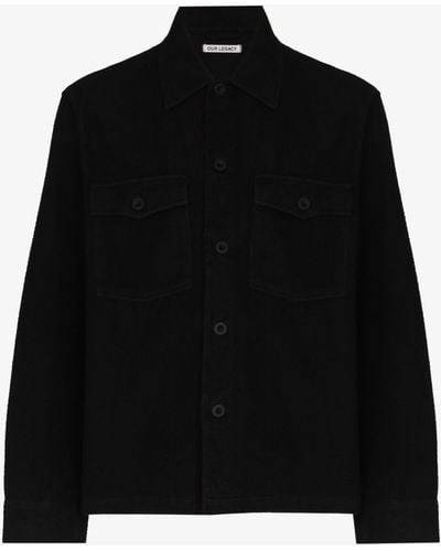 Our Legacy Evening Cotton Shirt Jacket - Men's - Cotton - Black