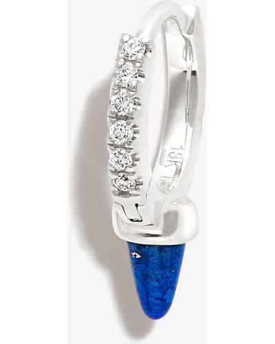 Maria Tash 18k White Gold Spike Eternity Lapis Diamond Hoop Earring - Women's - 18kt White Gold/lapis Lazuli