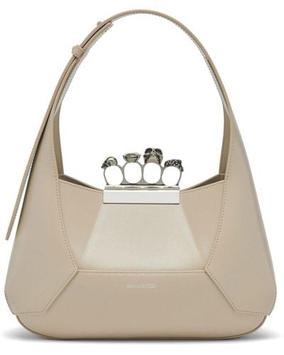 Alexander McQueen Neutral The Jeweled Tote Bag - Natural
