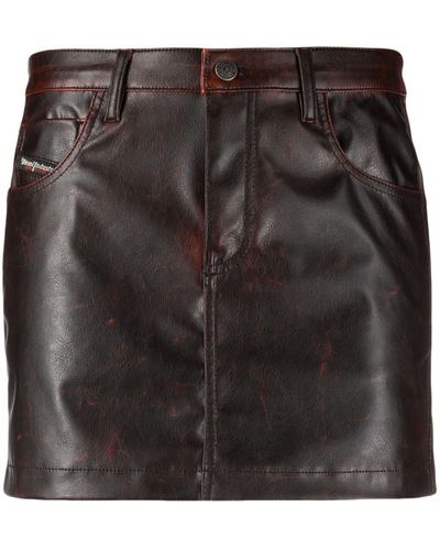 DIESEL O-kin Faux-leather Miniskirt - Black