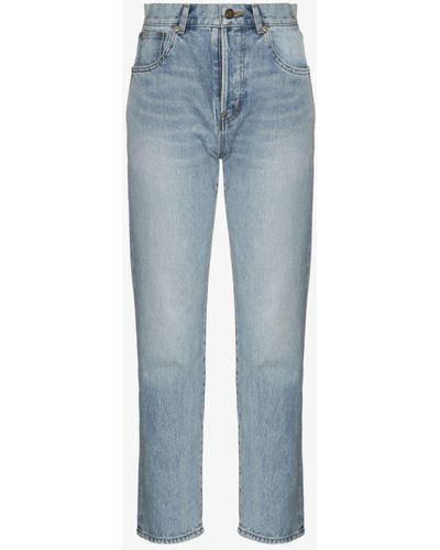 Saint Laurent Straight-leg Cropped Jeans - Women's - Fabric - Blue