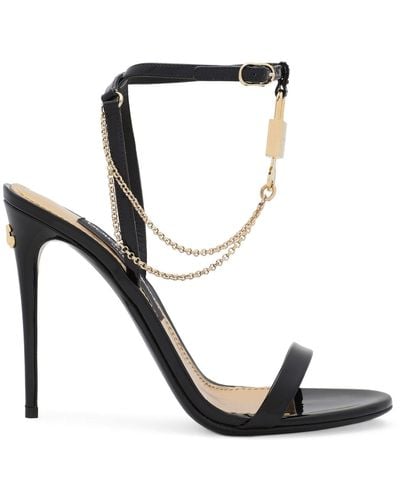 Dolce & Gabbana Patent Leather Sandal Shoes - Black