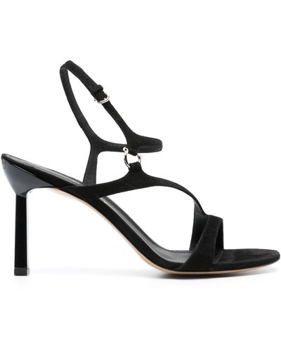 Ferragamo Gancini 85mm Suede Sandals - Black