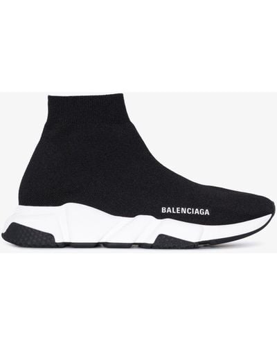 Balenciaga Speed 2.0 Stretch-knit Mid-top Sneakers - Black