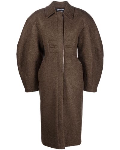 Jacquemus Single Breasted Coat - Brown