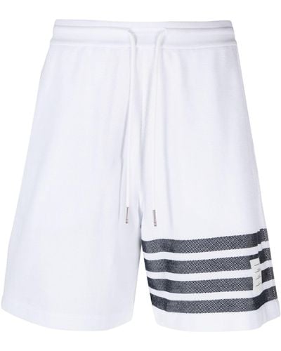 Thom Browne 4-bar Cotton Track Shorts - White