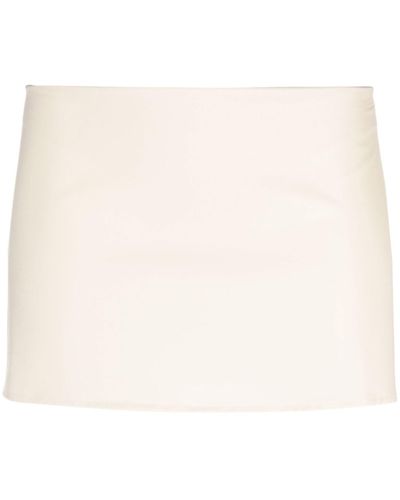 Danielle Guizio Neutral Low-rise Mini Skirt - Natural