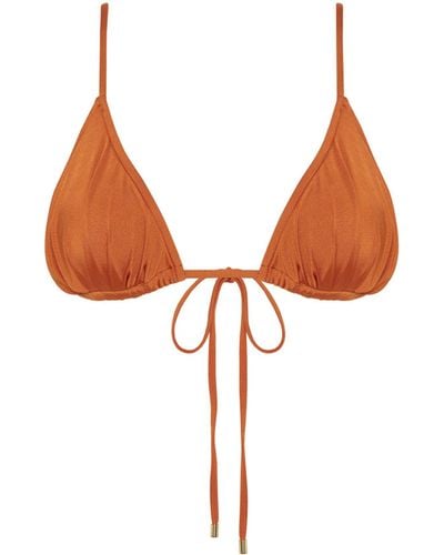 Peony Melon Triangle Bikini Top - Orange