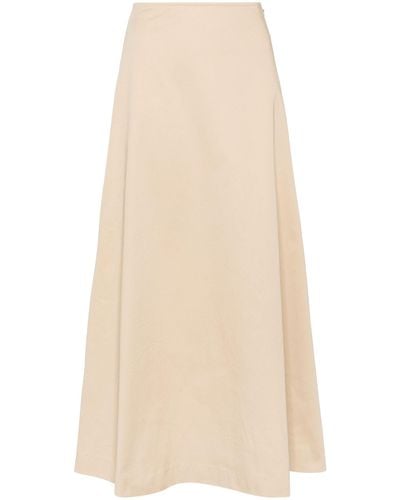 Matteau Neutral A-line Organic Cotton Skirt - Natural