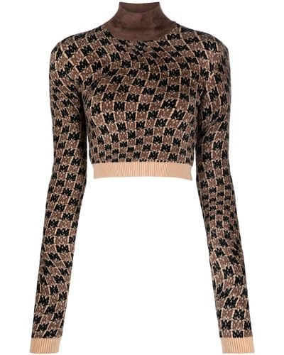 Amiri Ma Swirl Crop Sweater - Women's - Polyamide/viscose - Black
