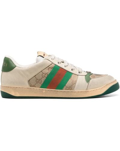 Gucci Screener Leather Trainers - Green