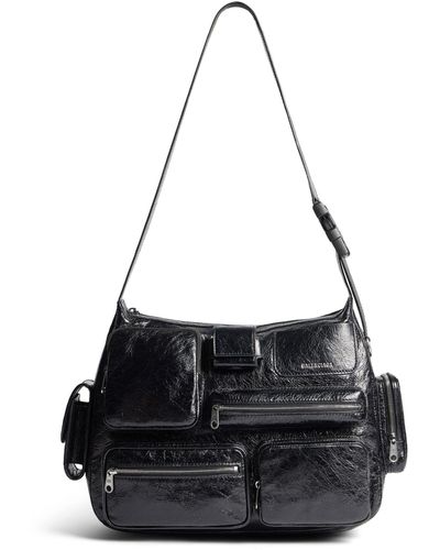Balenciaga Superbusy Leather Messenger Bag - Black