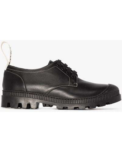 Loewe Black Lace-up Leather Derby Shoes