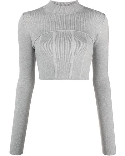 LVIR Cropped Knit Set - Grey