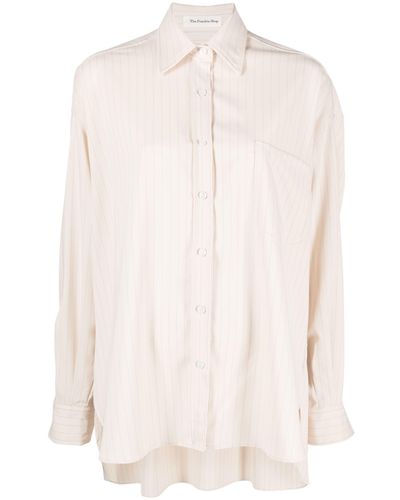 Frankie Shop Georgia Pinstriped Long-sleeve Shirt - White