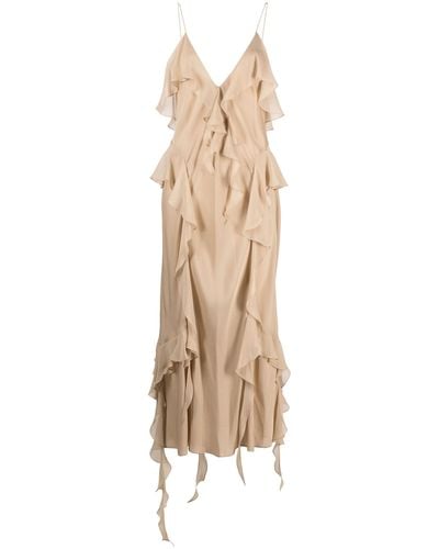 Khaite The Pim Silk Midi Dress - Natural