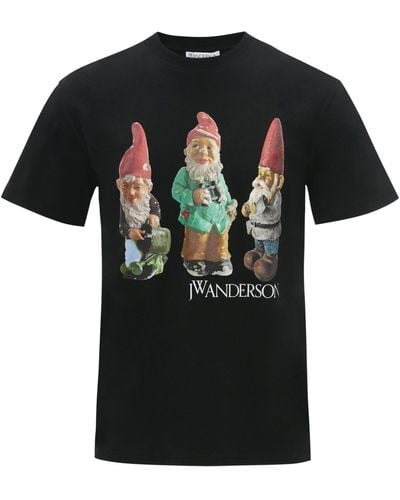 JW Anderson Gnome Trip-print Cotton T-shirt - Black