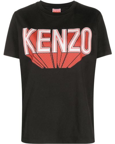 KENZO Logo-print Cotton T-shirt - Black