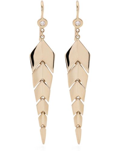 Jacquie Aiche 14k Yellow Fishtail Drop Earrings - Metallic